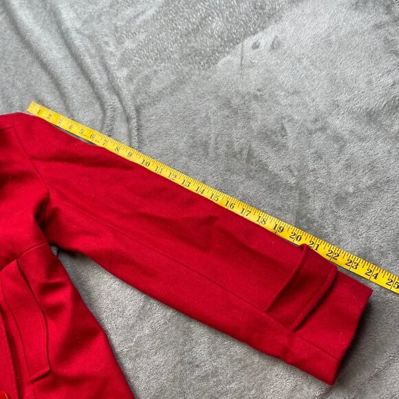 New York & Company Peacoat Womens 6 Red Wool Blend Double-Breasted Jacket Formal - Picture 7 of 12